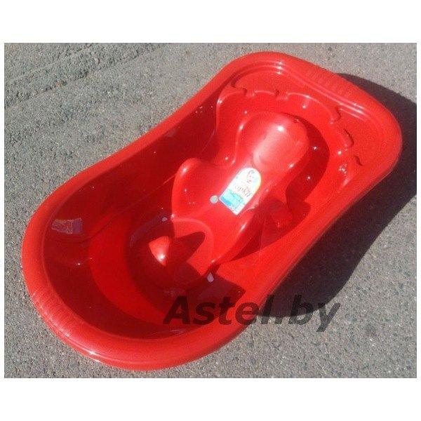 Ванночка детская Эльфпласт со сливом арт.231 (90см)+ Горка для купания красный - фото 2 - id-p214167358