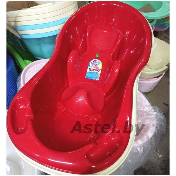 Ванночка детская Эльфпласт (арт.033)+ Горка для купания красный - фото 1 - id-p214167360