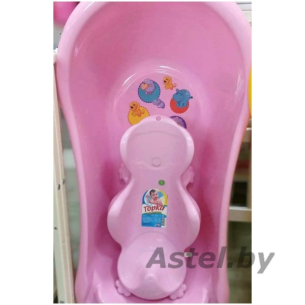 Ванночка детская Эльфпласт (085)+ Горка для купания розовый - фото 1 - id-p214167363