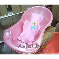 Ванночка детская Эльфпласт (арт.033)+ Горка для купания розовый
