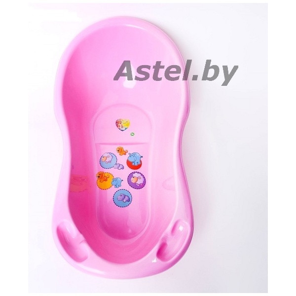 Ванночка детская Эльфпласт (арт.033)+ Горка для купания розовый - фото 2 - id-p214167366
