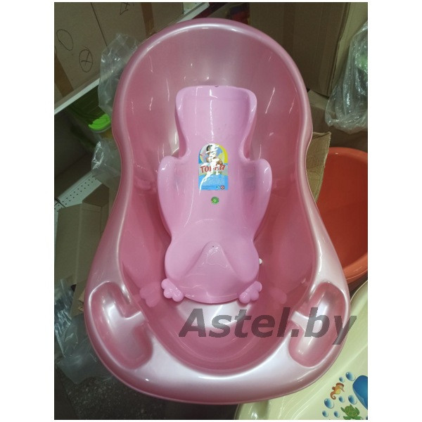 Ванночка детская Эльфпласт (арт.033)+ Горка для купания розовый - фото 5 - id-p214167366