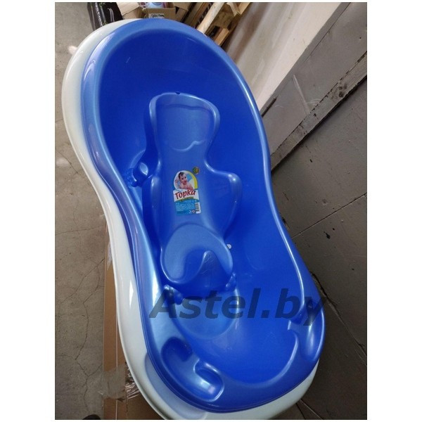 Ванночка детская Эльфпласт (арт.033)+ Горка для купания синий - фото 1 - id-p214167367