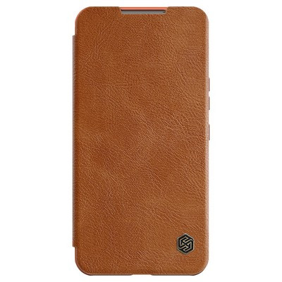 Кожаный чехол Nillkin Qin Pro Leather Case Коричневый для Samsung Galaxy S22 - фото 1 - id-p214168664