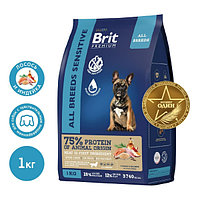 Сухой корм для собак Brit Premium Dog Adult Sensitive (лосось, индейка) 1 кг