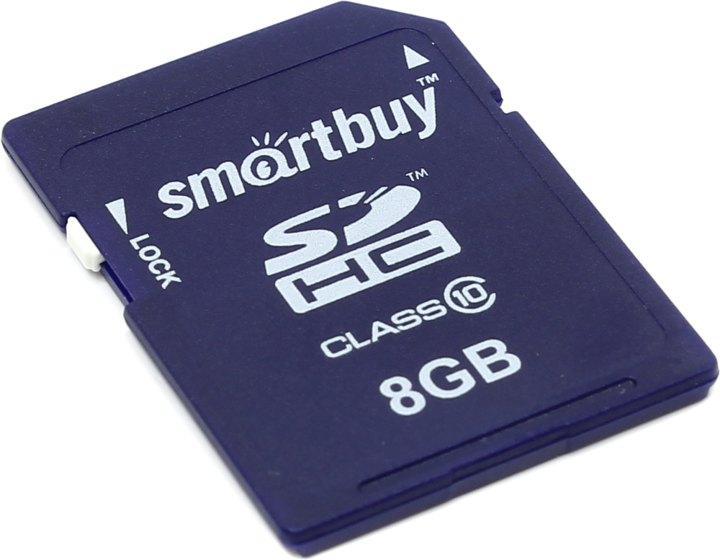 Карта памяти SmartBuy SB8GBSDHCCL10 SDHC Memory Card 8Gb Class10 - фото 1 - id-p214168755