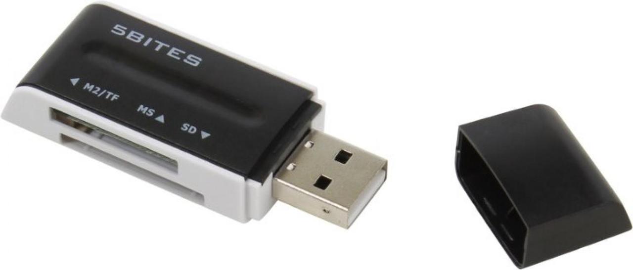 Картридер 5bites RE(2)-102BK USB2.0 MMC/SDHC/microSD/MS(/PRO/Duo/M2) Card Reader/Writer - фото 1 - id-p214169260