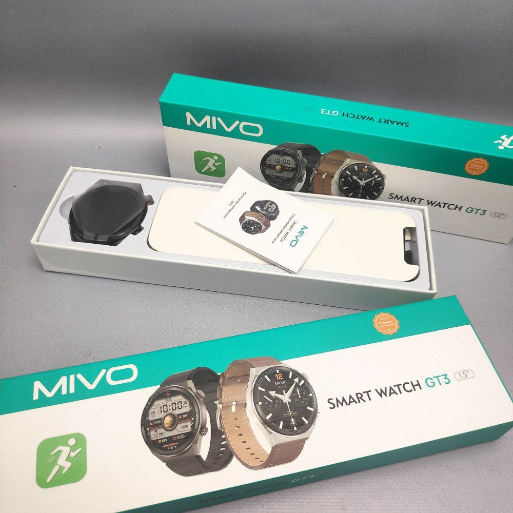 Умные часы Smart Watch Mivo GT3 /1.5"/ IP68 / NFC / 2 комплекта ремешков - фото 3 - id-p214170130