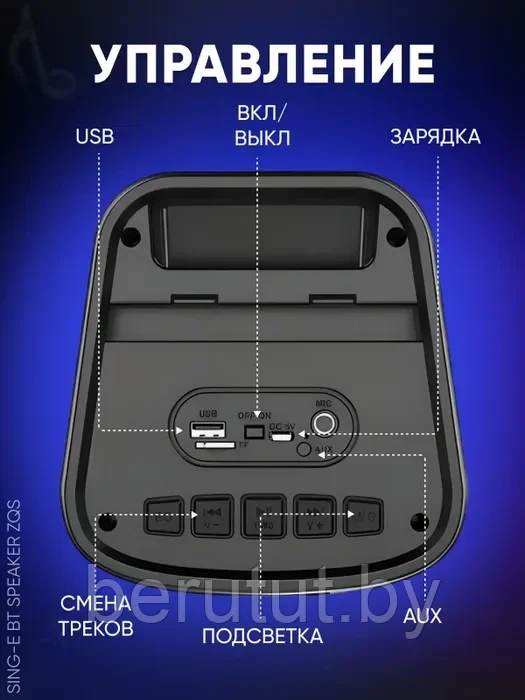 Акустическая колонка напольная Bluetooth ZQS4245 с микрофоном - фото 8 - id-p214172981