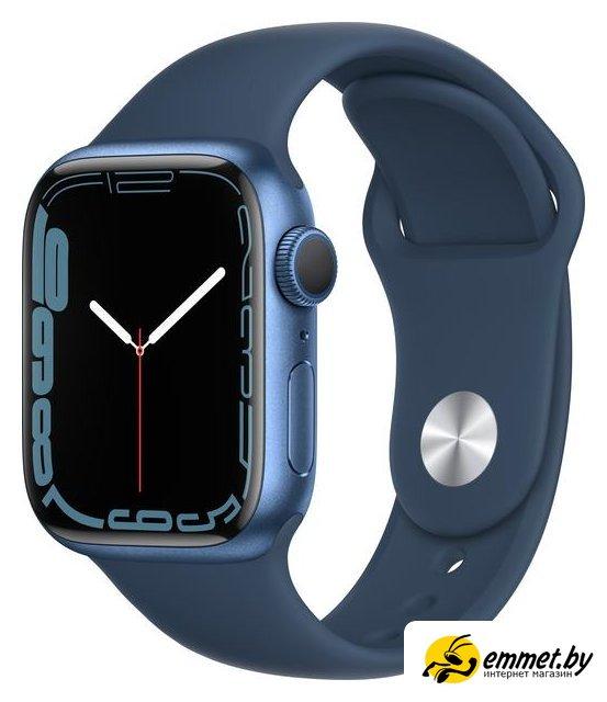 Умные часы Apple Watch Series 7 41 мм (синий/синий омут спортивный) - фото 1 - id-p214173281