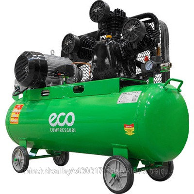 ECO AE-1005-2, Компрессор 580 л/мин, 8 атм, ременной, масляный, ресив. 100 л, 380 В, 3.00 кВт