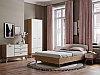 Кровать 160 "Калгари" спальня (Дуб натуральный светлый / Белый матовый) фабрика МебельГрад, фото 4
