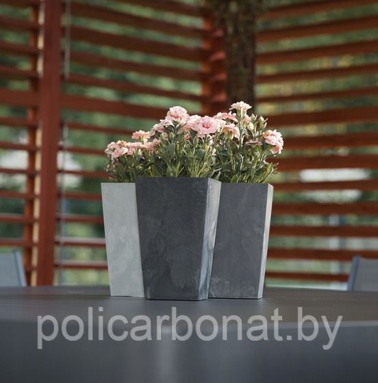 Горшок цветочный URBI SQUARE BETON EFFECT, серый бетон - фото 1 - id-p214174504