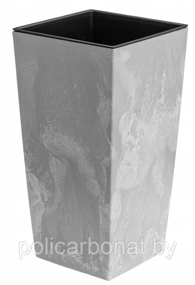 Горшок цветочный URBI SQUARE BETON EFFECT, серый бетон - фото 7 - id-p214174504