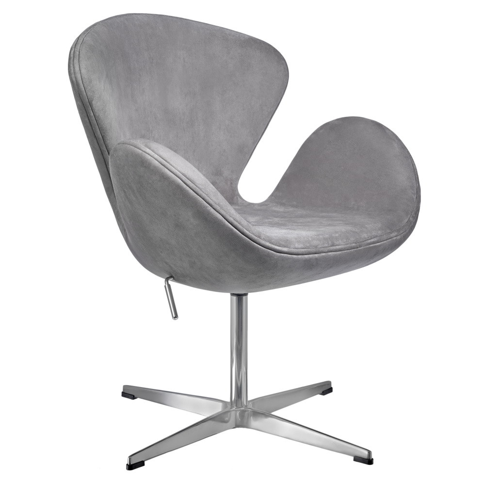 Кресло SWAN STYLE CHAIR серый, искусственная замша - фото 1 - id-p212056577