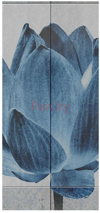 Панель ПВХ (пластиковая) с фотопечатью Кронапласт Unique Лотус грей синие цветы декор большой 2700*250*8 - фото 2 - id-p214176132