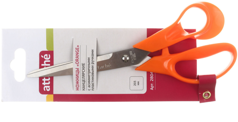 Ножницы канцелярские Attache Orange 203 мм, ручки оранжевые