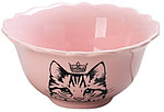 Миска керамическая «Кошка» (классический стиль) 12 см, розовая