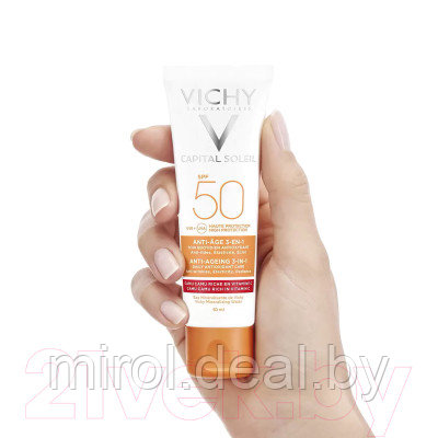 Набор косметики для лица Vichy Крем солнцезащитный SPF50 50мл+Термальная вода 150мл - фото 10 - id-p214185490