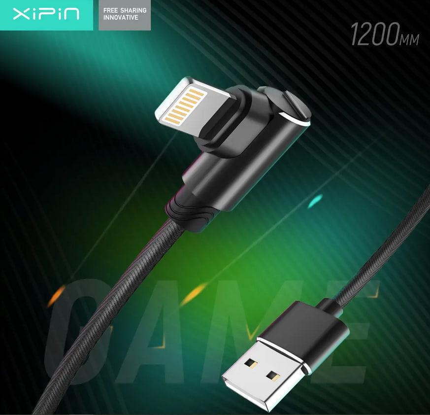 Кабель Lightning - USB 1.2м - XIPIN LX17, 2.4A, серебристый, Г-образный - фото 6 - id-p214195160