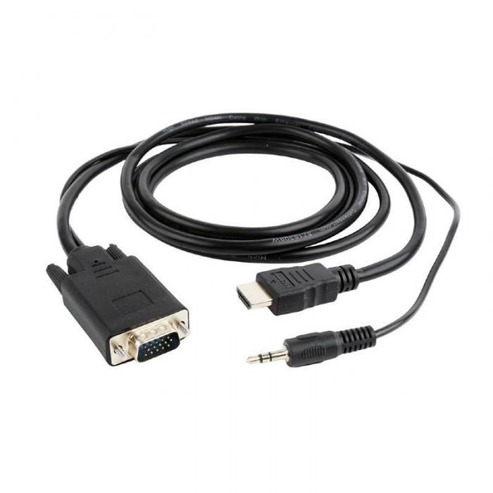 Gembird Cablexpert HDMI-VGA 19M/15M + 3.5Jack 10m Black A-HDMI-VGA-03-10M - фото 1 - id-p214096984