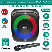 Mivo md-165pro Портативная беспроводная Bluetooth колонка с LED-подсветкой, и караоке микрофоном