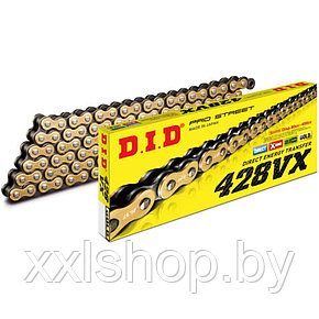 Мото цепь Did 428VX X-ринг золото/черная (140 звеньев), фото 2
