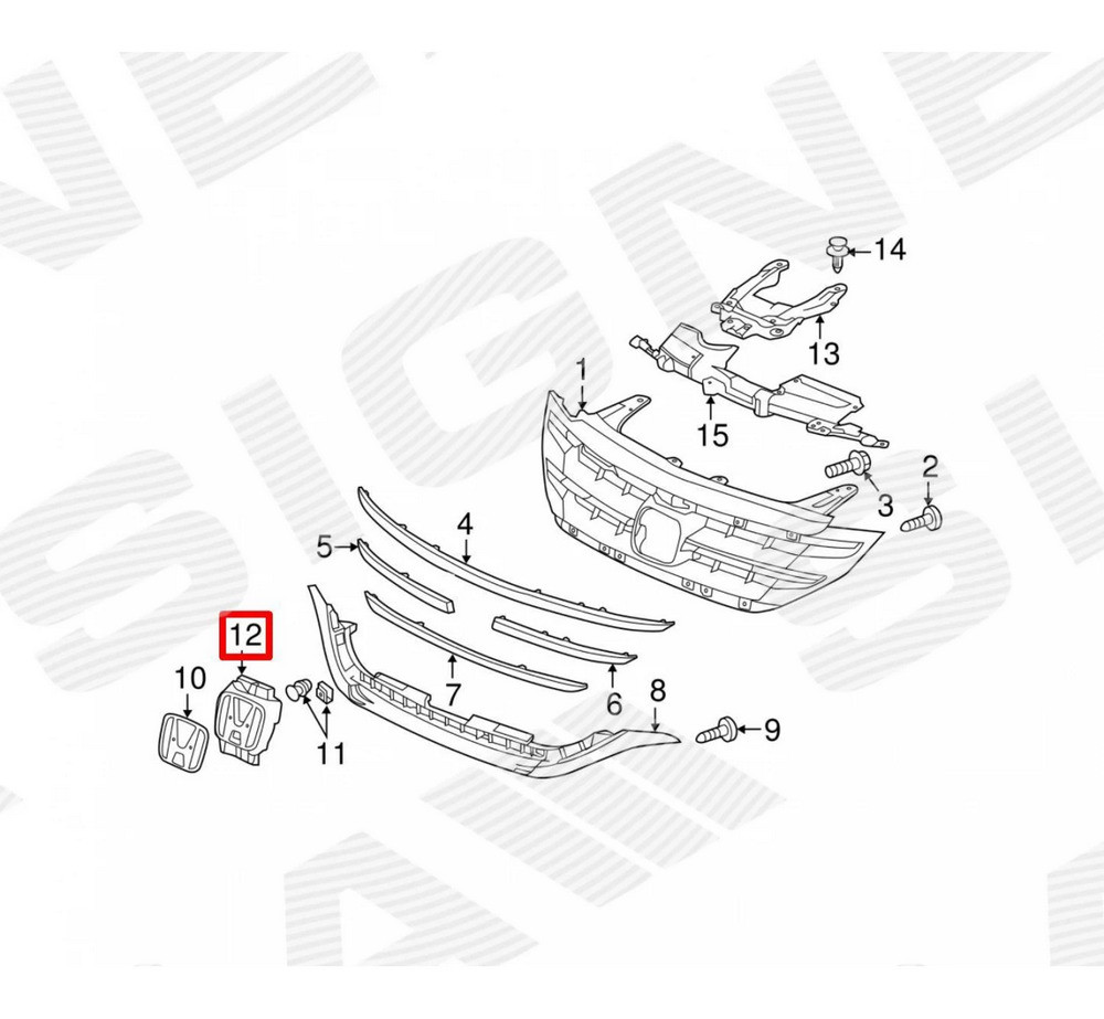Кронштейн эмблемы решетки для Honda CRV IV - фото 2 - id-p213697902