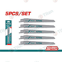 Набор полотен для сабельной пилы 150мм*19мм*1,2мм, 6TPI-HCS 5 шт. TOTAL TRSB611D