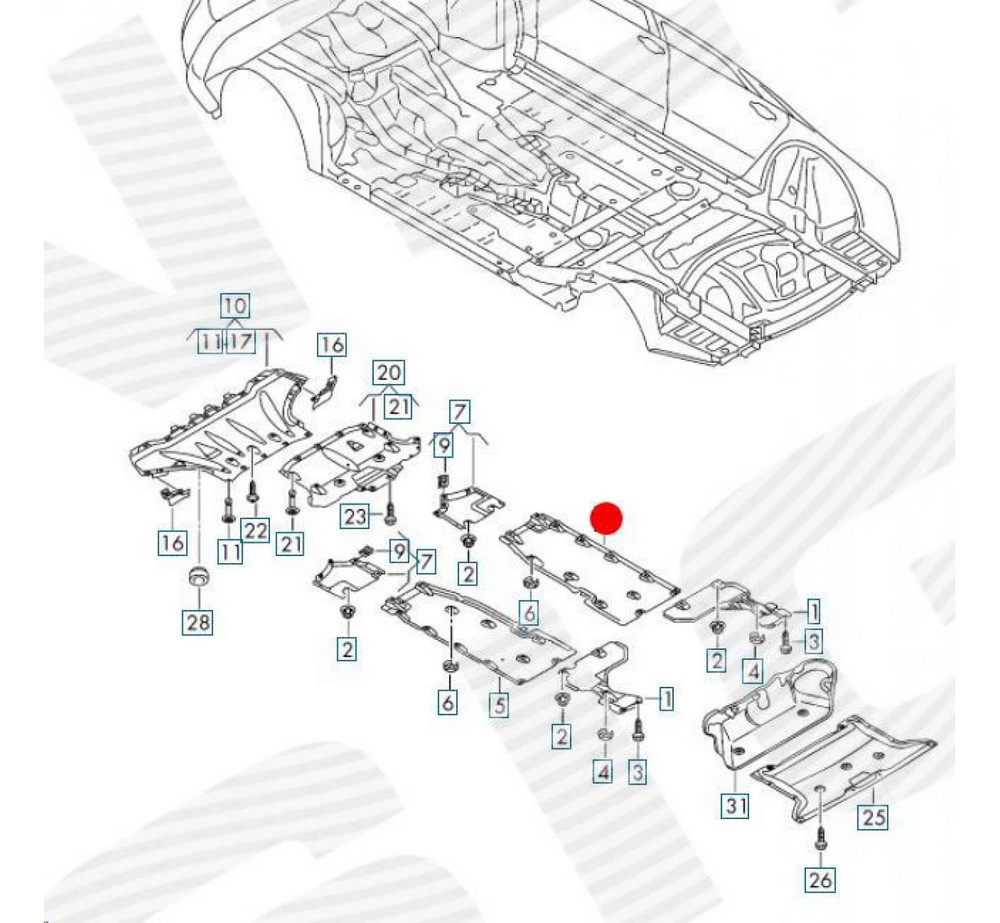 Защита днища для Audi A8 (D4_4H) - фото 2 - id-p213559771