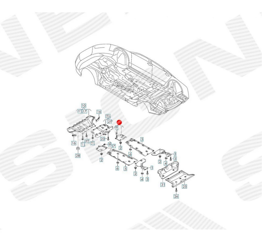 Защита днища для Audi A8 (D4_4H) - фото 2 - id-p213559773