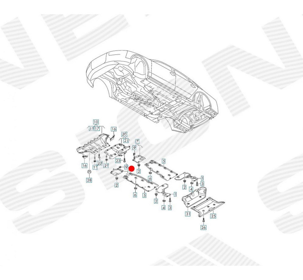 Защита днища для Audi A8 (D4_4H) - фото 2 - id-p213559774