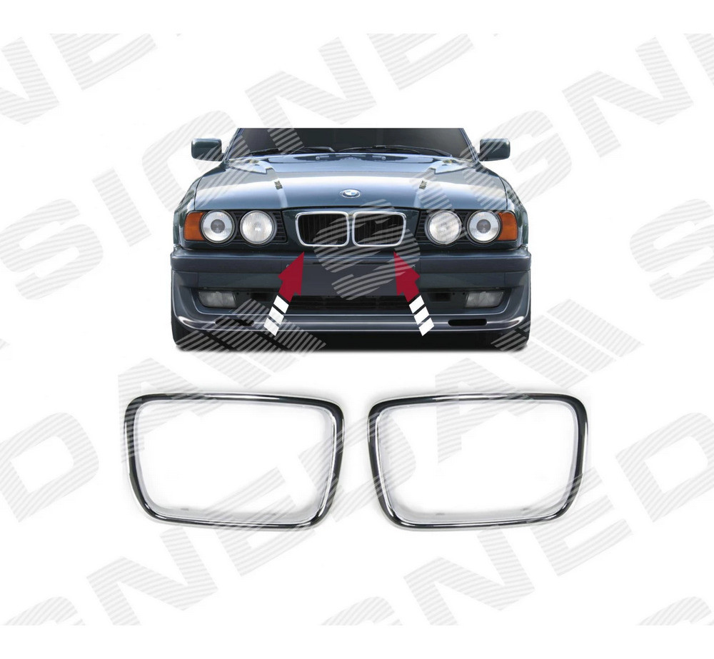 Хромированная накладка (левая) для BMW 5 (E34) - фото 2 - id-p213561687