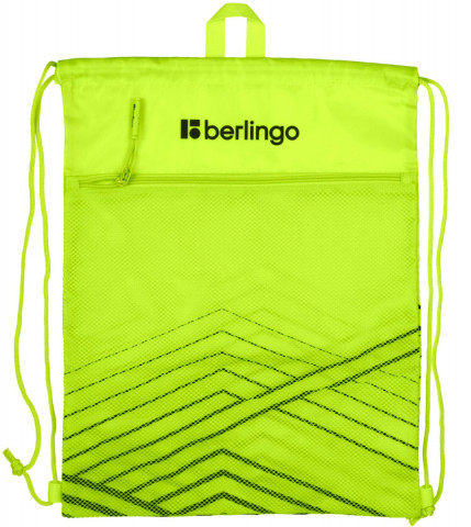 Мешок для обуви Berlingo с ручкой 360*470 мм, Green Geometry - фото 3 - id-p214206733