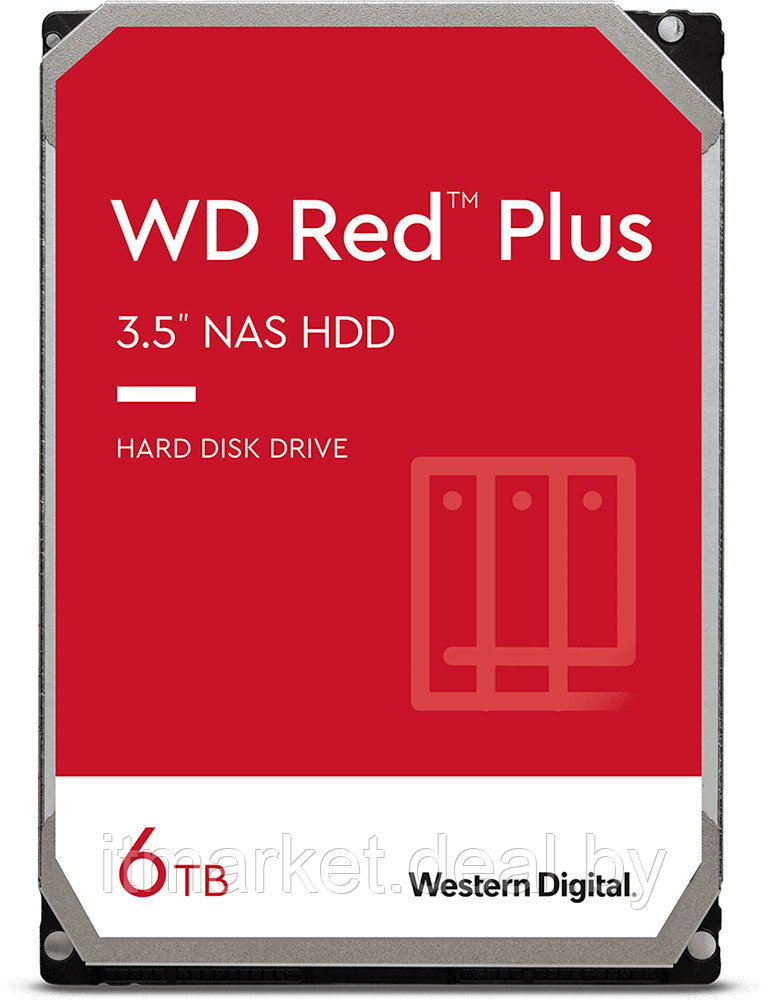 Жесткий диск 6Tb Western Digital Red Plus (WD60EFZX) - фото 1 - id-p214207445