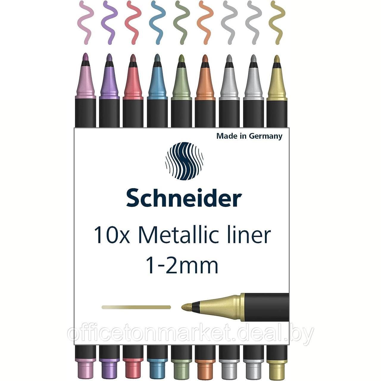 Набор ручек капиллярных Schneider "Paint-It 020", 10 шт, ассорти металлик