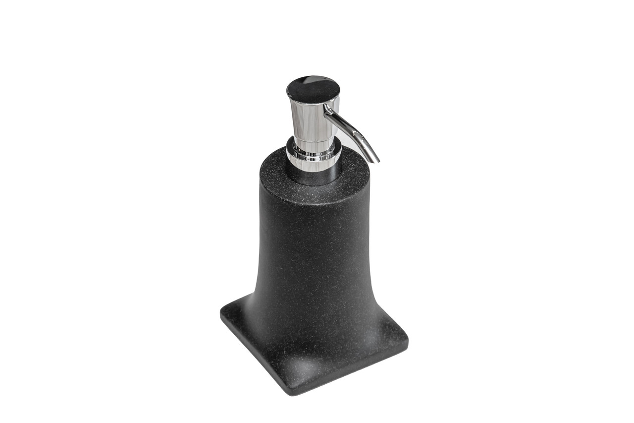 Дозатор для жидкого мыла SYSTEM BA20007 001006 R2-CR искусственный камень черный/хром - фото 1 - id-p214211550