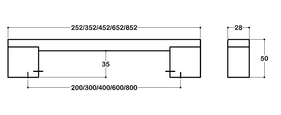 Ручка-скоба SYSTEM PH9550 600/652мм AL6 черный матовый