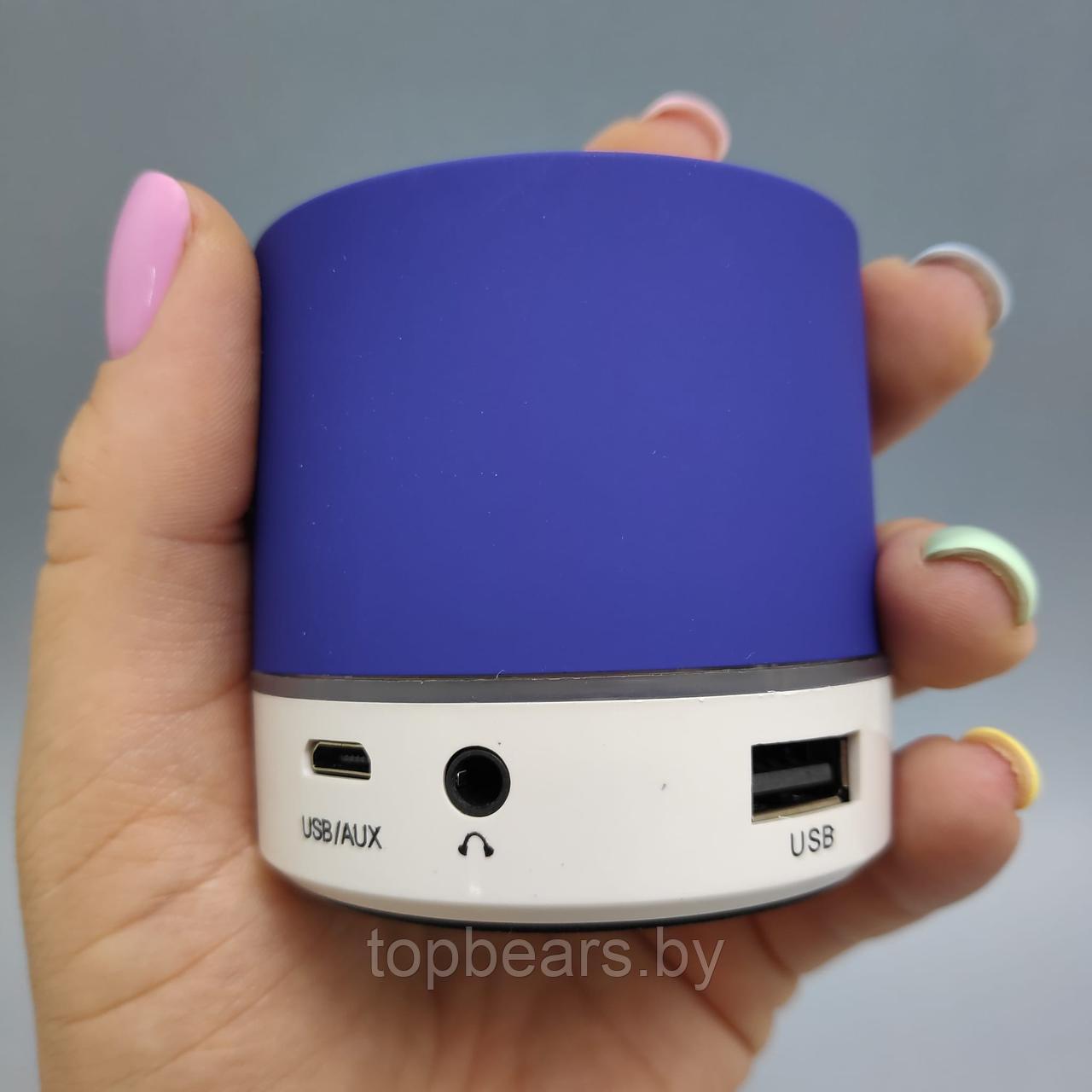 Портативная беспроводная Bluetooth колонка с подсветкой Mini speaker (TF-card, FM-radio). Синяя - фото 8 - id-p214214673