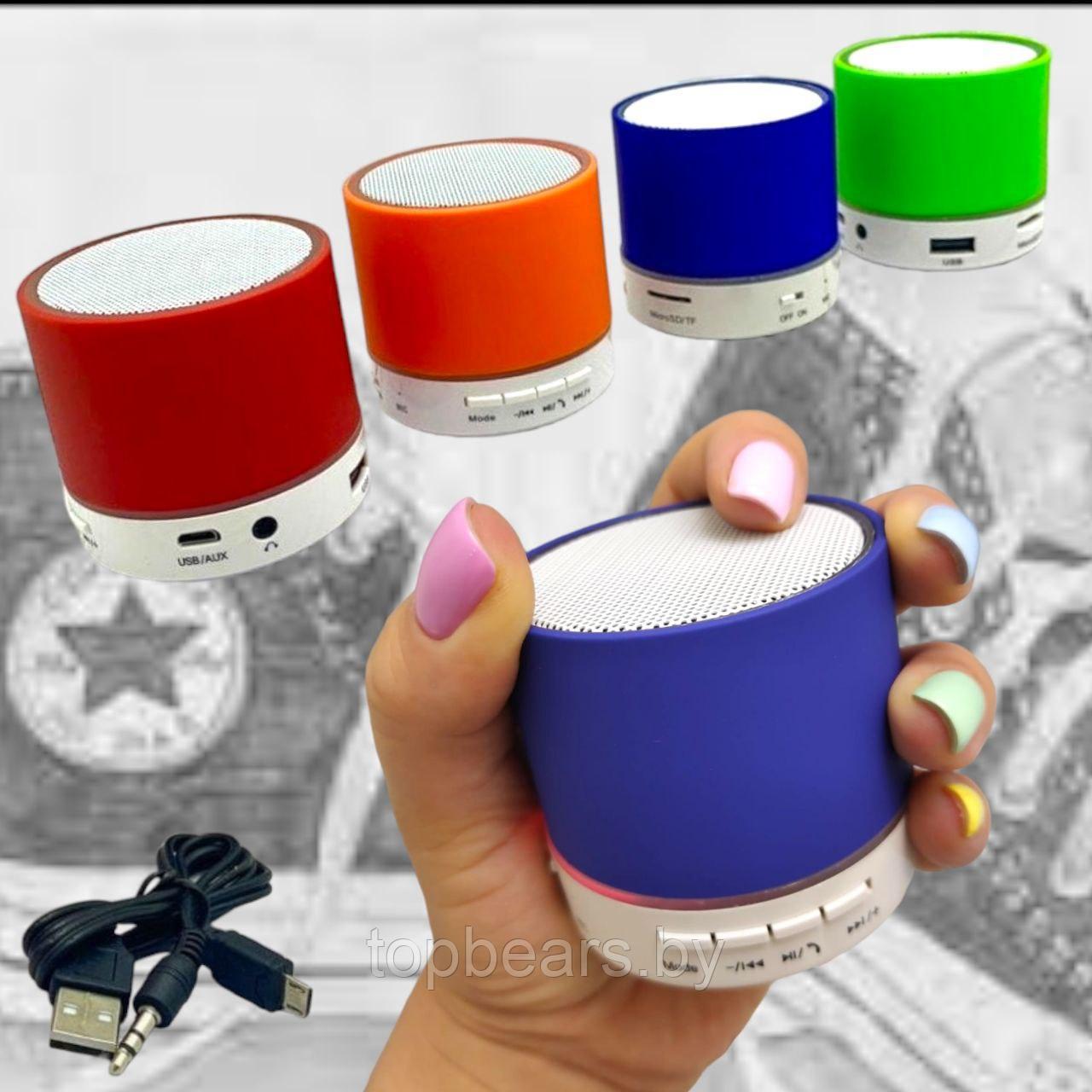 Портативная беспроводная Bluetooth колонка с подсветкой Mini speaker (TF-card, FM-radio). Оранжевая - фото 9 - id-p214214675