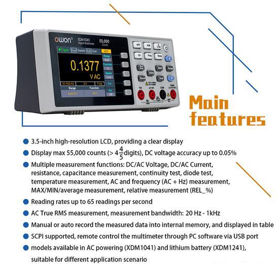 Мультиметр Owon XDM1041 - фото 7 - id-p202725967