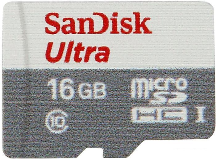 Карта памяти SanDisk Ultra microSDHC Class 10 UHS-I 16GB - фото 1 - id-p208370444