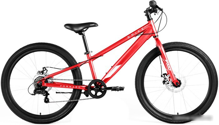 Велосипед Forward Spike 24 D 2023 (красный/белый) - фото 1 - id-p210511734