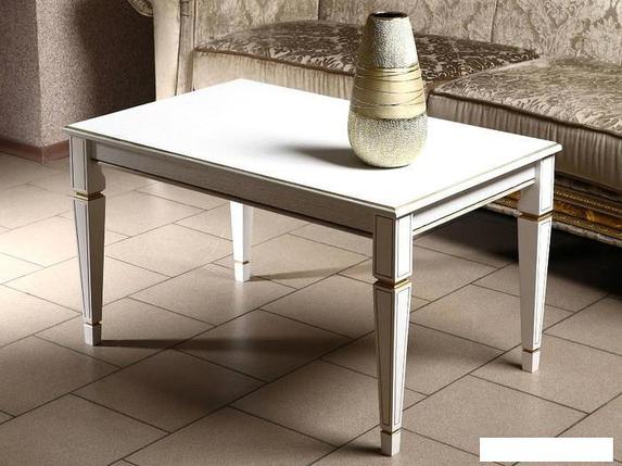 Журнальный столик Мебелик Васко В 81 (белый ясень/золото), фото 2