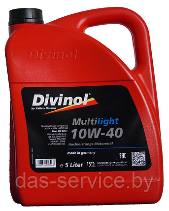 Моторное масло Divinol Multilight 10W-40 (полусинтетическое моторное масло 10w40) 5 л., фото 2