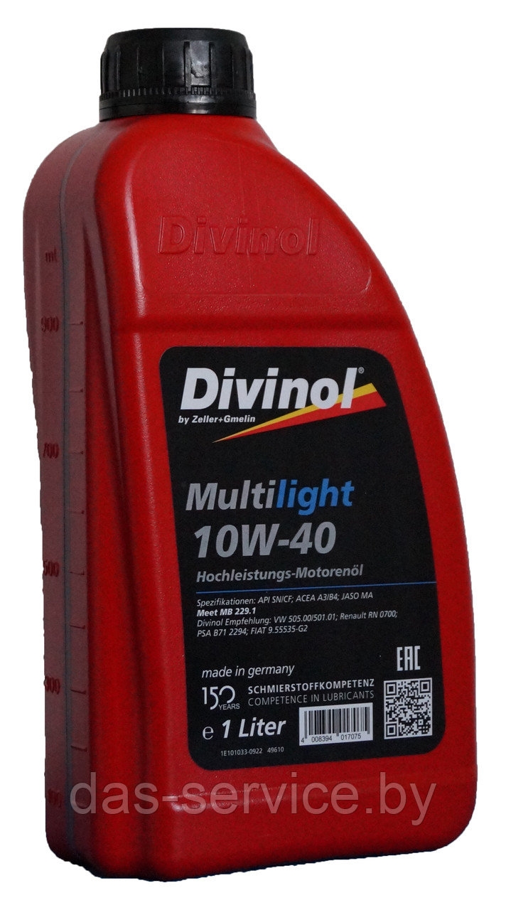 Моторное масло Divinol Multilight 10W-40 (полусинтетическое моторное масло 10w40) 1 л. - фото 2 - id-p11742688