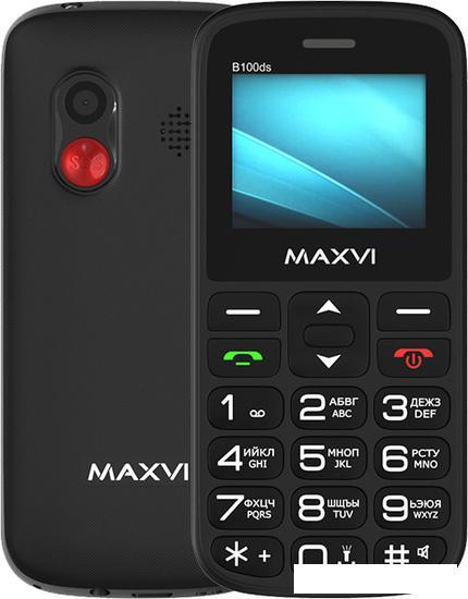 Кнопочный телефон Maxvi B100ds (черный)