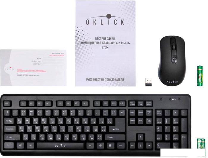 Мышь + клавиатура Oklick 270M Wireless Keyboard & Optical Mouse - фото 7 - id-p210304926
