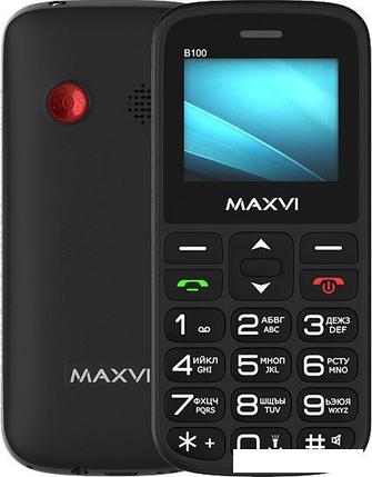 Кнопочный телефон Maxvi B100 (черный), фото 2