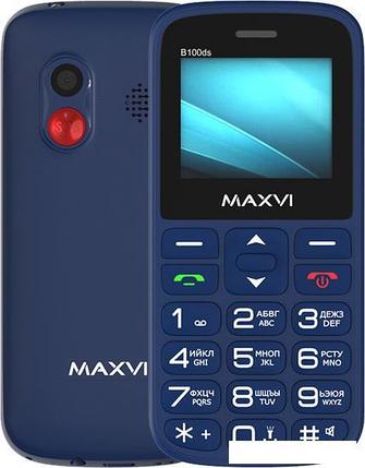 Кнопочный телефон Maxvi B100ds (синий), фото 2